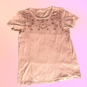 2/$20 Lucky Brand Tee shirt pink boho floral